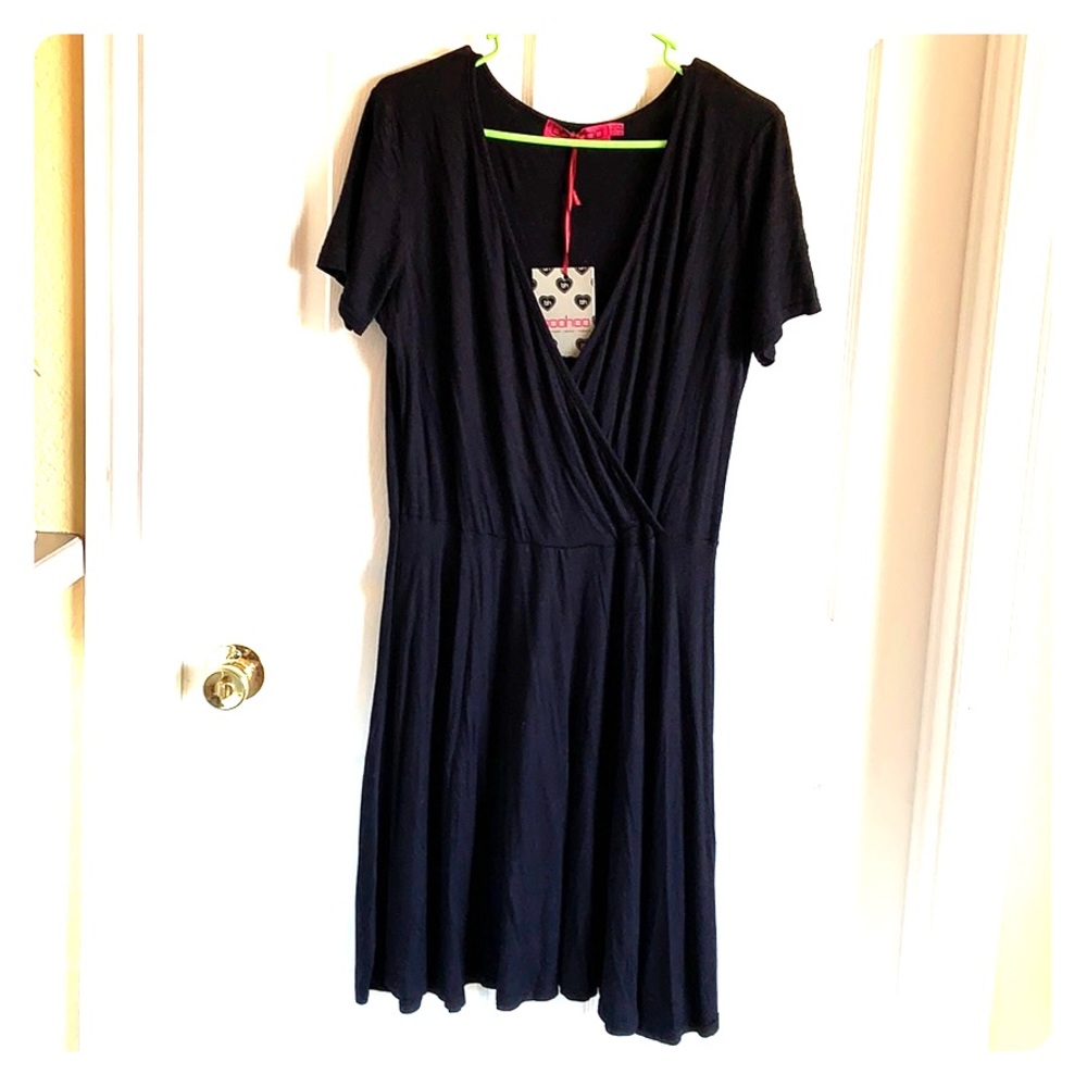 Boohoo Wrap Front Skater Dress NWT